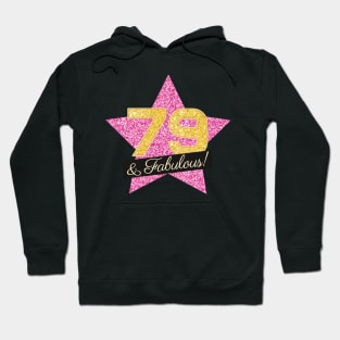 79th Birthday Gifts Women Fabulous - Pink Gold Hoodie